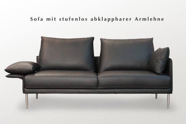 Zweiersofa schwarzes Leder