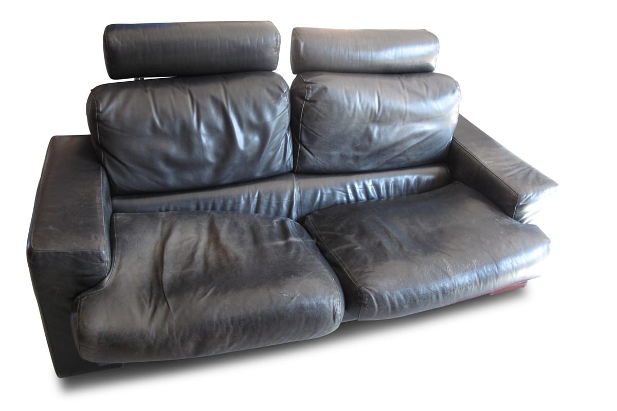 Durch gesessenes Ledersofa neu beziehen