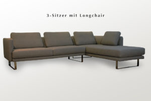 Dreisitzersofa Longchair Stoffbezug