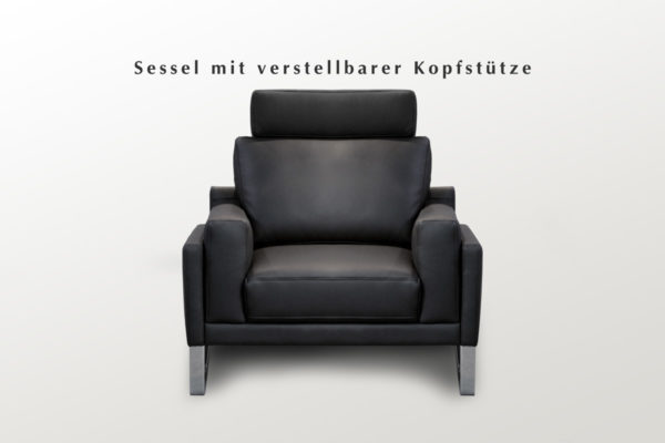 Bequemer Ledersessel mit Edelstahlkufen