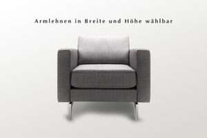 Stoffsessel Edelstahlfüße