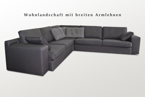 Rundecke mit grauem Stoffbezug