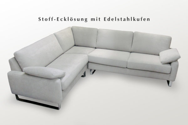 Sitzgruppe über Eck Stoff weiß